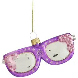 HOME STORY Weihnachtsbaumschmuck Brille   ¦ rosa/pink ¦ Glas,Aluminium ¦ Maße (cm): B: 10,5 H: 4,5 T: 2.0