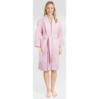 Damenbademantel HAMMETEX "Ren, 100% Baumwolle" Gr. XXXL, rosa, L:100cm, Baumwolle, Hausmäntel, 380 g/m² Frottee Bademantel mit Taschen – Saugfähig & Weich