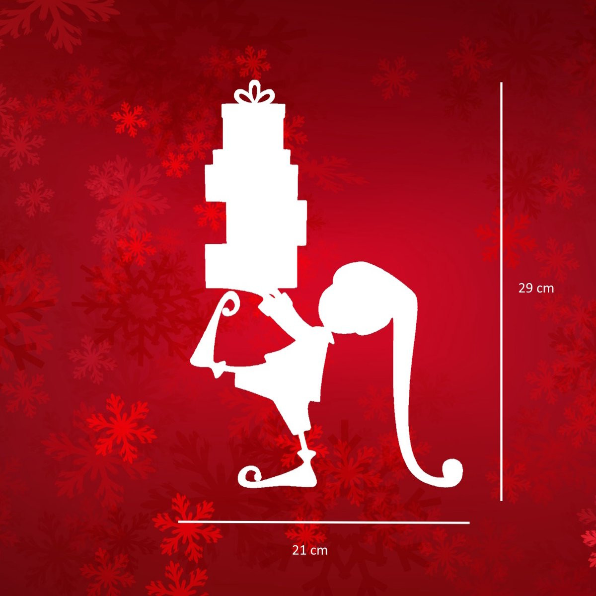 Little1gifts Raamsticker Kerst Elf Wit Middel