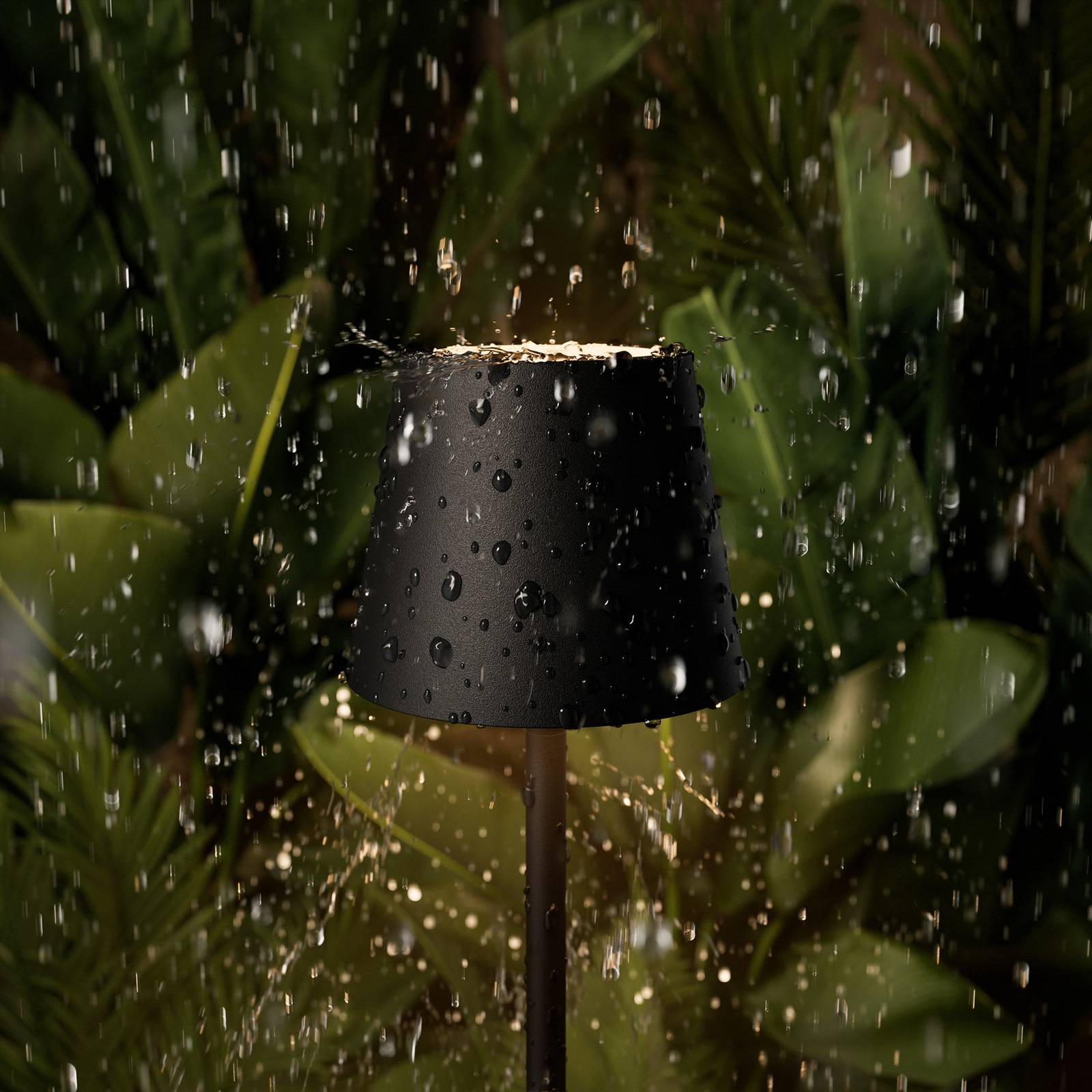 Sigor Nuindie pocket LED rechargeable table lamp, black, IP54, dimmable pocket,, Black, Aluminium, Modern