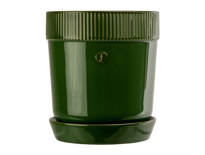 Sagaform Cache-pot Elise avec soucoupe Ø14 cm Vert
