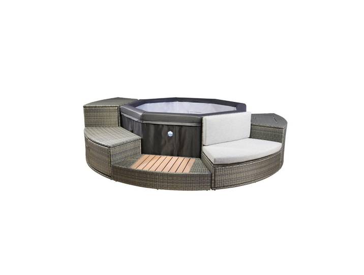 Whirlpool Netspa Octopus, Schwarz, Leder, Kunststoff, Metall, Lederlook, 73 cm, Freizeit & Co, Wellness & Gesundheit, Whirlpools