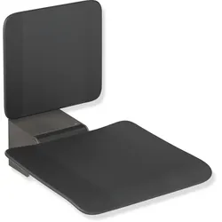 HEWI Klappsitz des Systems 900, Wandkonsole aus Edelstahl, Sitzfläche 450x450 mm