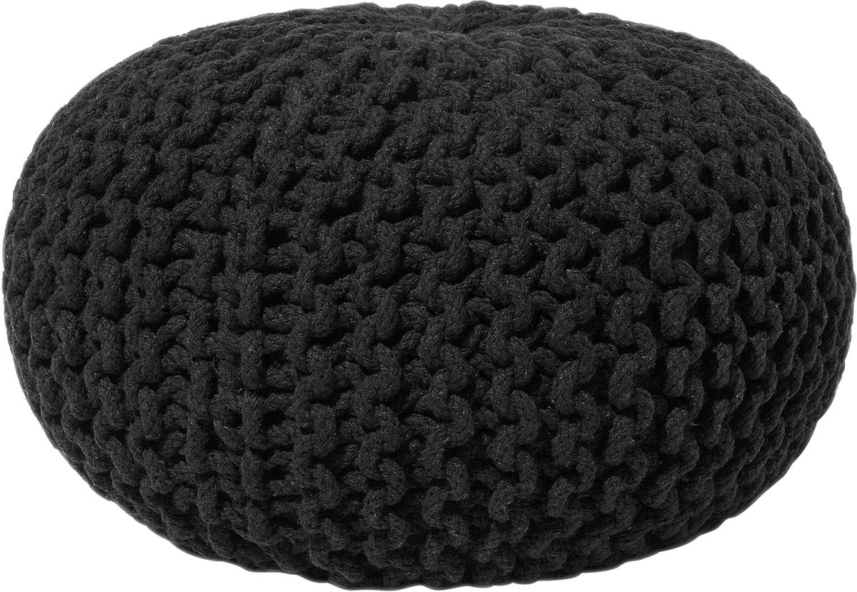 Beliani Soft Body Poef - Zwart - Katoen