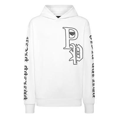 Sweatshirt PHILIPP PLEIN "Gothic Plein", Herren, Gr. XL, weiß (01, weiß), Stoff: 100% Baumwolle. Besatz: 100% Polyester, Sweatshirts Sweatshirt