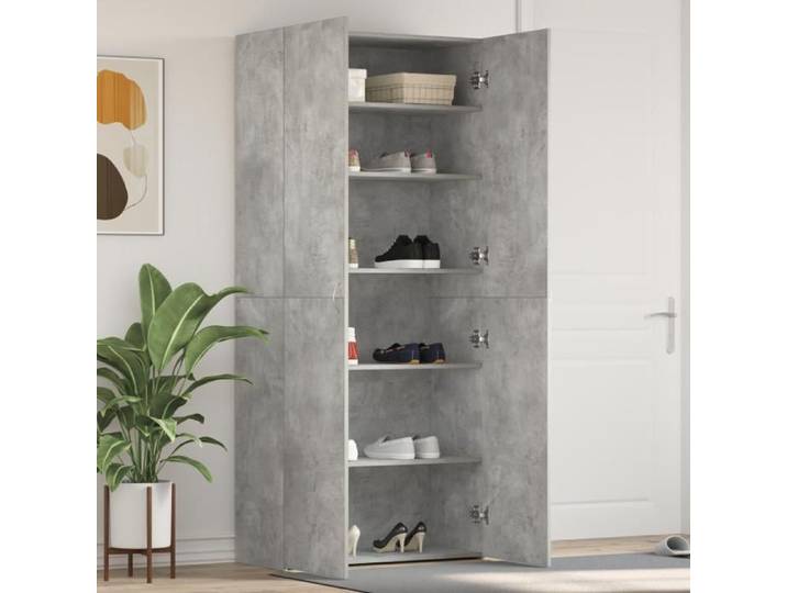Meuble à chaussures Gris béton 80x35 5x180 cm Bois d ingénierie