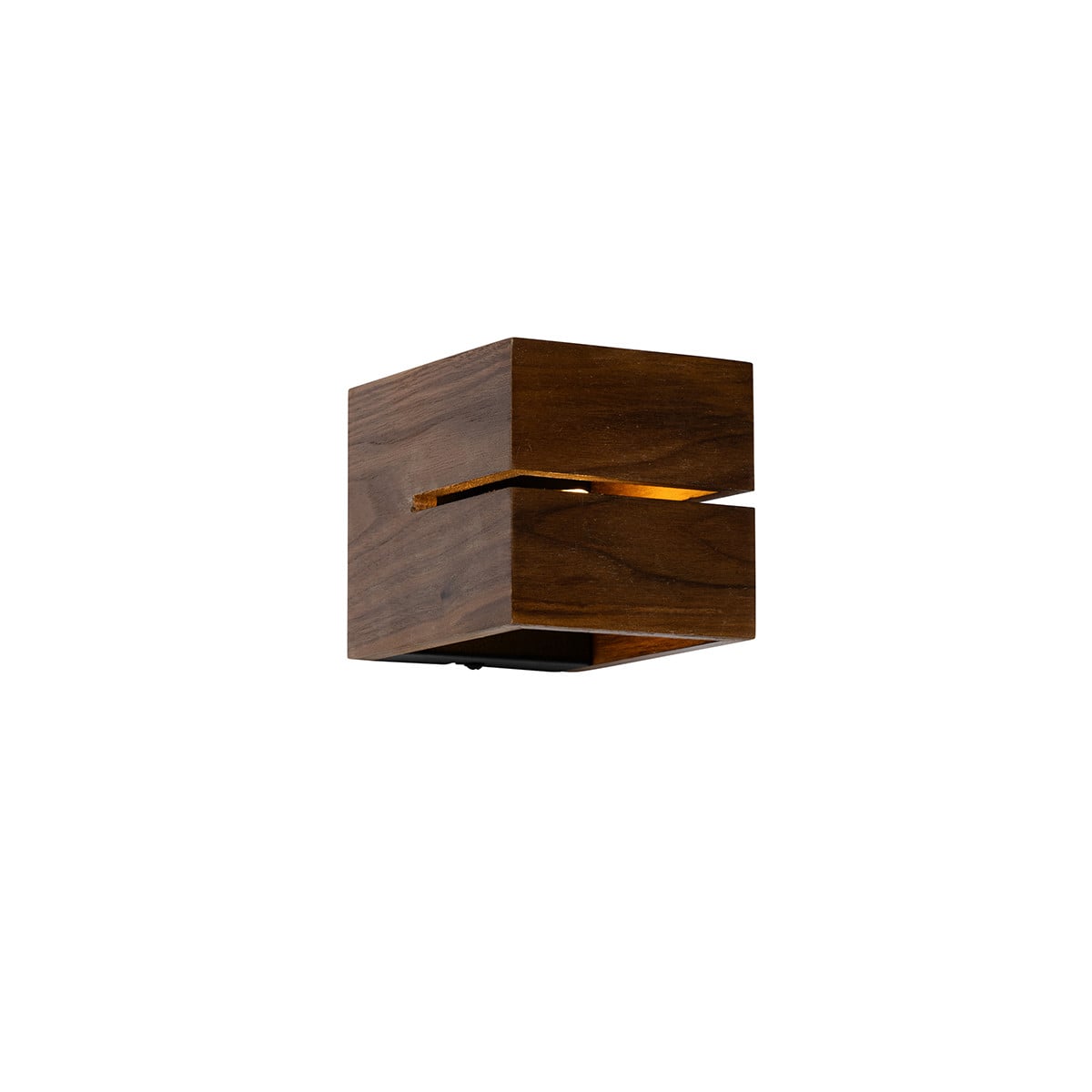 Qazqa Landelijke wandlamp van bruin hout, dimbaar