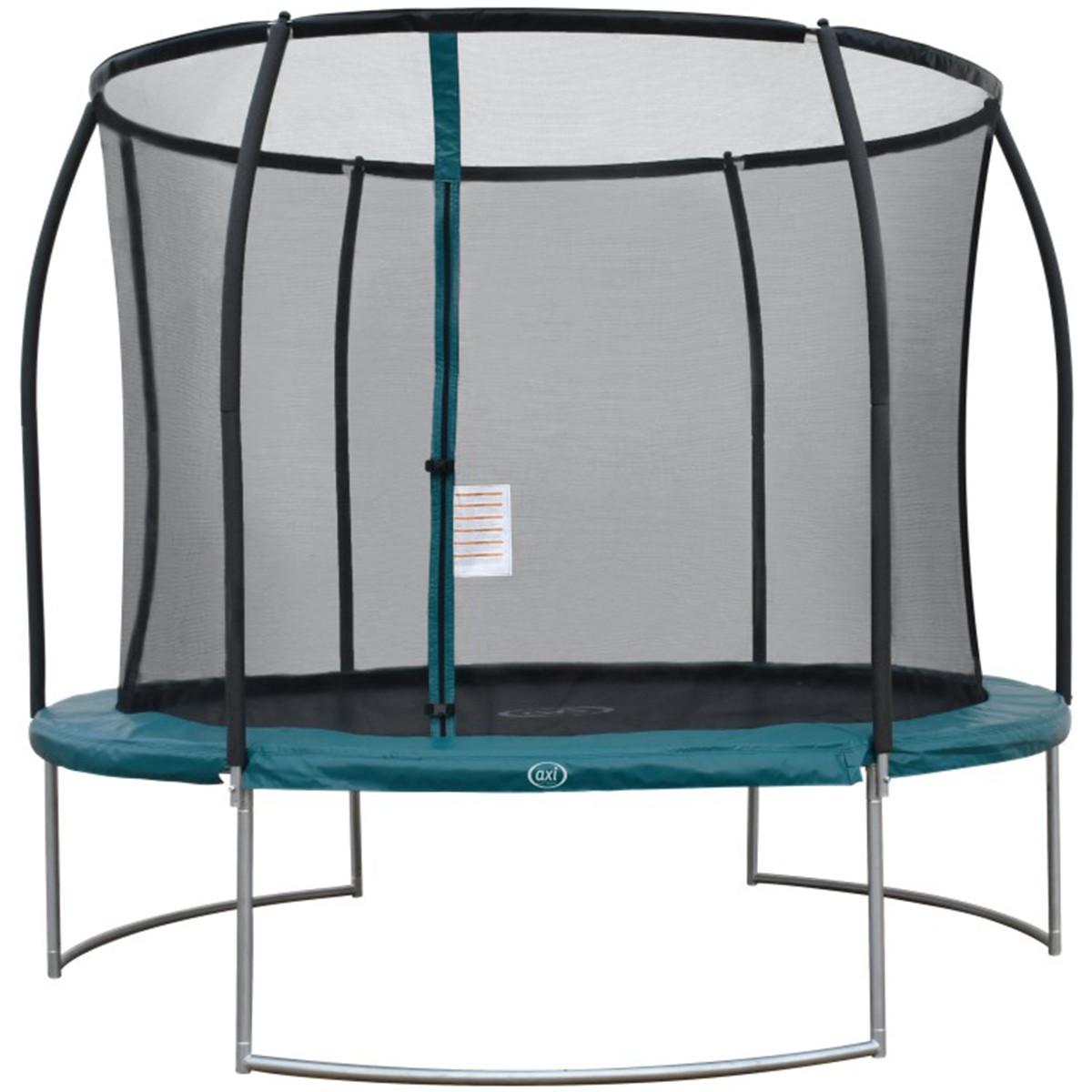 AXI Boston Trampolin rund mit Netz Ø 305 cm in Grün | Inground & Onground Trampolin für Kinder mit Umrandung | Für den Garten / Outdoor