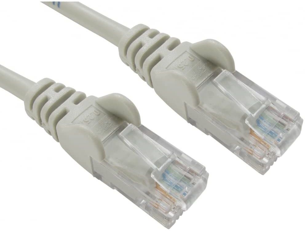 Scan Cables Scan Cat 5e Snagless Moulded RJ45 Ethernet Patch Lead - 1m, Grey