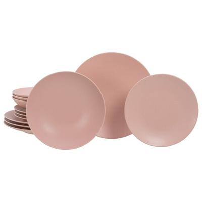 CreaTable Soft Touch Peach Tellerset 12-tlg Steinzeug