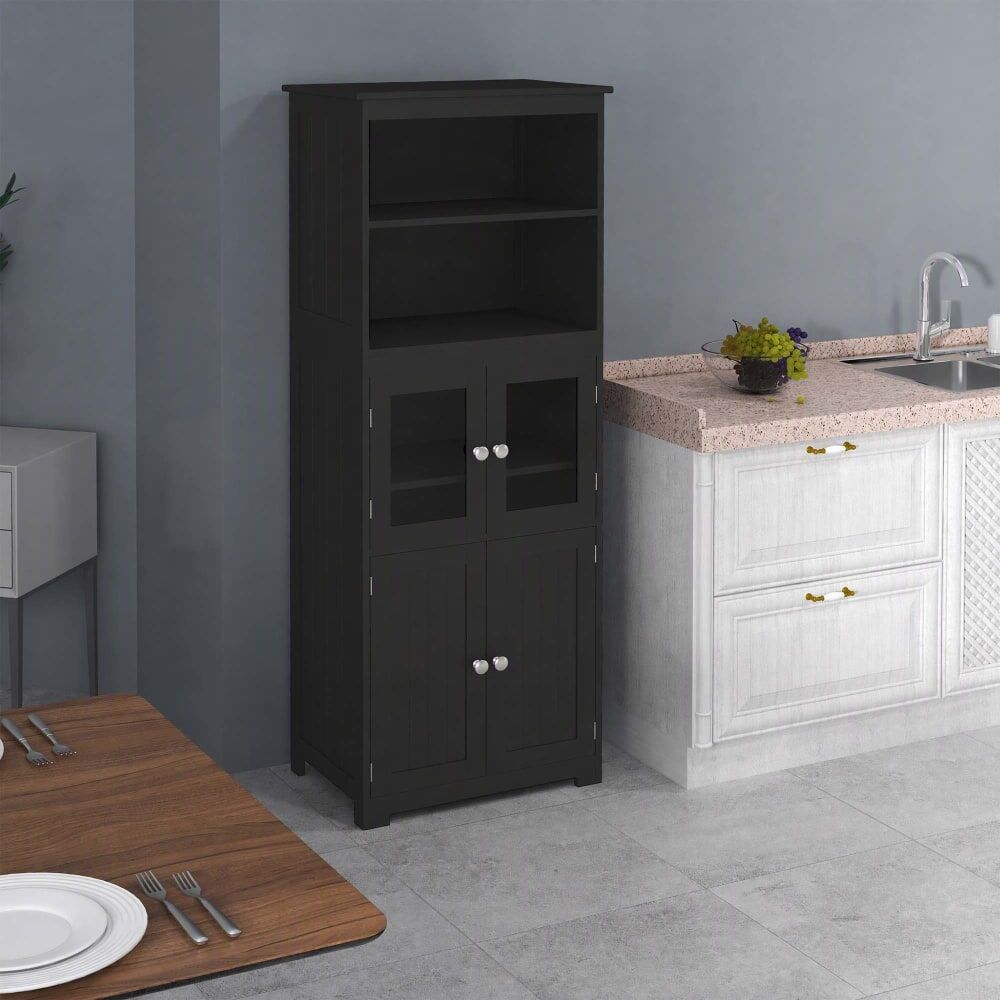 Homcom Alacena de cocina 60x30x162 cm negro