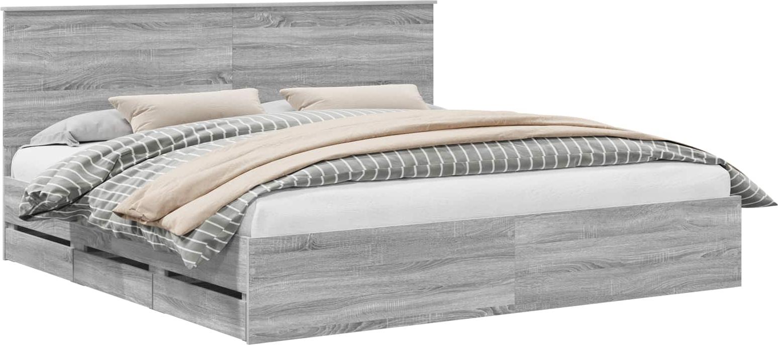 Bettrahmen Graues Sonoma 200 x 200 cm Ingenieurs Holz
