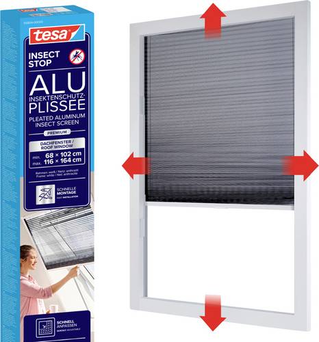 Tesa Insect Stop 55804-00000-00 Alu-Insektenschutz-Plissee (B x H) 1.14m x 1.60m Anthrazit 1St.