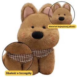 Plüschtier Kuschelhund mit Schal Braun 25cm