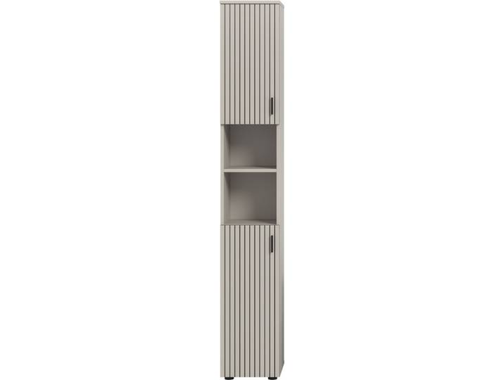 welltime Hochschrank MANI, Höhe: 192 cm, Paneeloptik, 2 offene Fächer, 2 Türen (1-St) Hochschrank, Bad-Schrank, Badezimmerschrank, Bad, Badezimmer