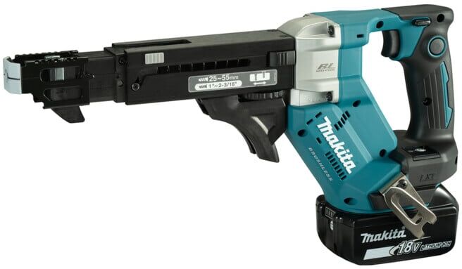 Makita Visseuse à chargeur 18V / 5,0 Ah, 2 batteries + chargeur dans MAKPAC (DFR551RTJ)