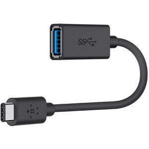 Belkin USB-Adapter F2CU036btBLK, schwarz, USB-A Buchse auf USB-C Stecker, USB 3.0