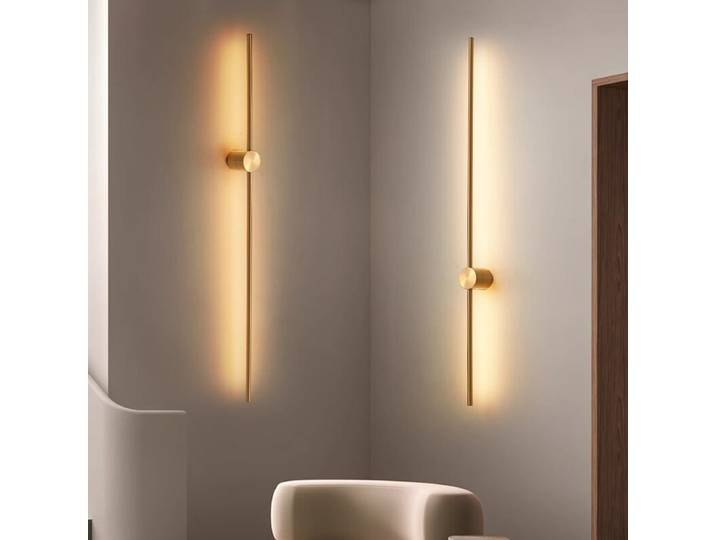 Applique murale LED longue et minimaliste nordique 2026 – Design moderne et linéaire pour salon, chambre, hôtel de luxe, décoration haut de gamme