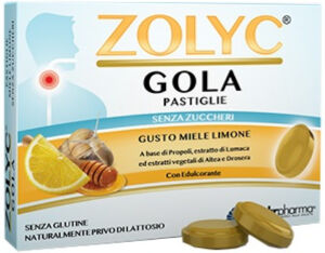 Shedir Pharma Zolyc Gola Miele Limone 36 Pastiglie Senza Zucchero