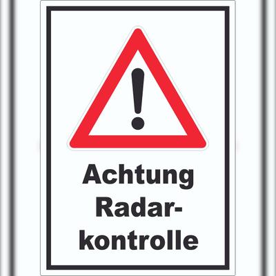 HB-Druck Achtung Radarkontrolle Aufkleber A5 (148x210mm)