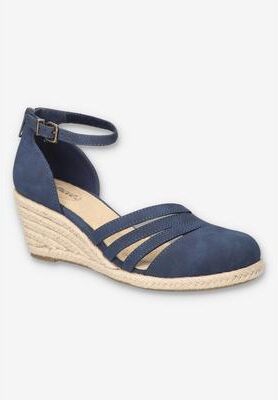 Women's Daytona Espadrille Wedge by Easy Street in Navy (Size 11 M)