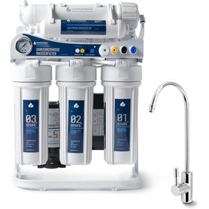 OsmoFresh Osmoseanlage Proline X3 - 450 GPD, Untertisch, weiß, für Wasseranschluss, mit Armatur & 5 Filterstufen
