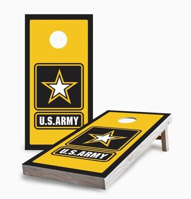 Skip's Garage U.S. Army Corn Hole Board Set with Hole Lights