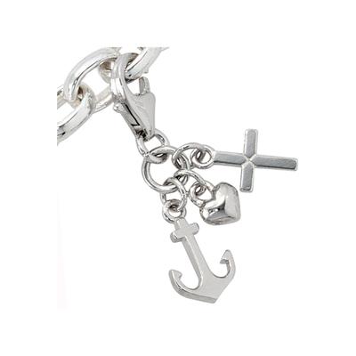 Charm-Einhänger JOBO "Charm Glaube Liebe Hoffnung", silber (silber 925), Charms, Damen, Silber 925 (Sterlingsilber), 925 Silber rhodiniert