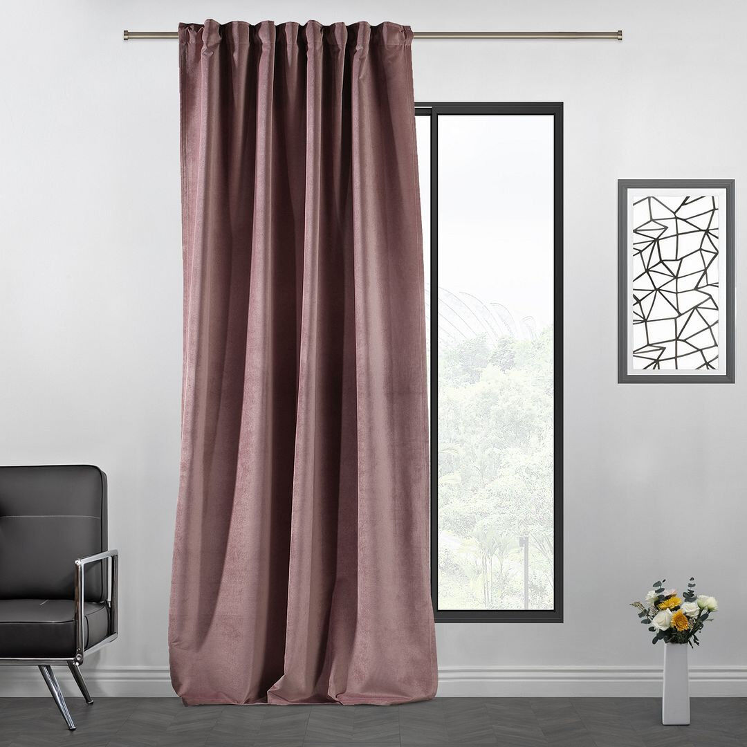 Lilijan Home & Curtain Extra Long & Extra Wide Matte Velvet Curtain Panel 78 RASPBERRY GLACE 130cm Width x 325cm Drop