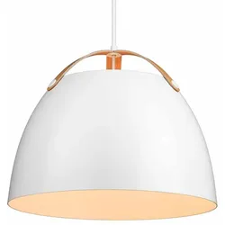 Halo Design OSLO Hängeleuchte Metall/Holz Ø40cm Weiß
