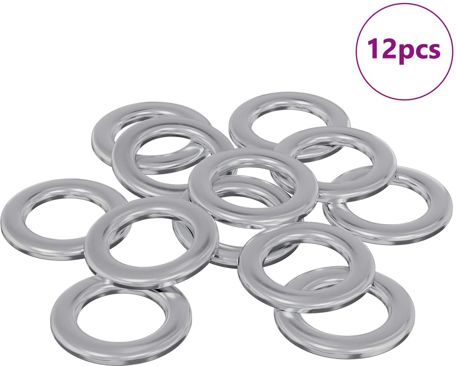 vidaXL Rondelles 12 pc Argenté 10 x 10 x 0,8 mm Fer