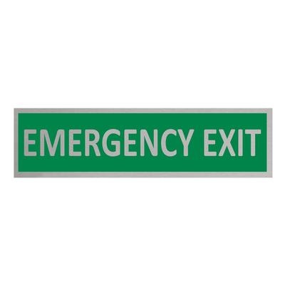 CombiCraft Aluminium Türschild Emergency Exit 165x45mm mit 3M-Tape zur Befestigung, einfache Kennzeichnung von Räumen und Bereichen