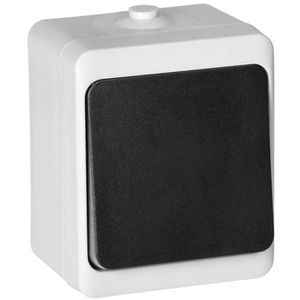 Orno Lichtschalter Aquatic Mini, schwarz, weiß, Aufputz, Feuchtraum IP54, Wechselschalter