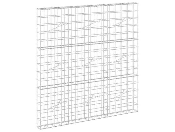 Gabion aus verzinktem Stahl, 150 x 10 x 150 cm, Draht 5 mm, Netz 10 x 10 cm Gabionenkorb, verzinkter Stahl, Haken- und Clip-System, Stauwand, Beet, Gartenteiler