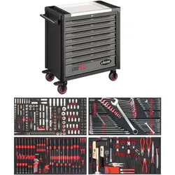 VIGOR Werkstattwagen Series XL ∙ Edelstahl-Arbeitsplatte ∙ mit Sortiment ∙ V4481-X/375 ∙ Anzahl Werkzeuge: 375