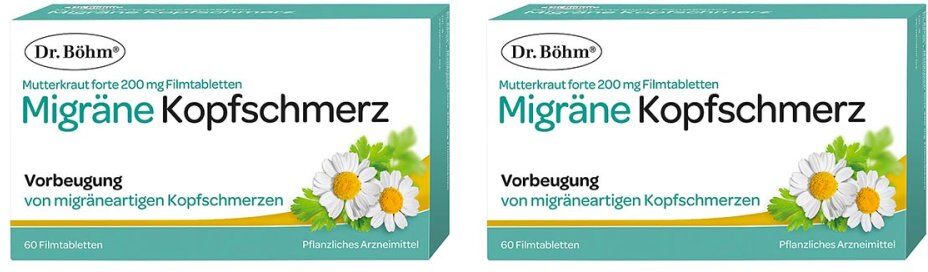 Dr. Böhm Migräne Kopfschmerz Mutterkraut forte 2x60stk
