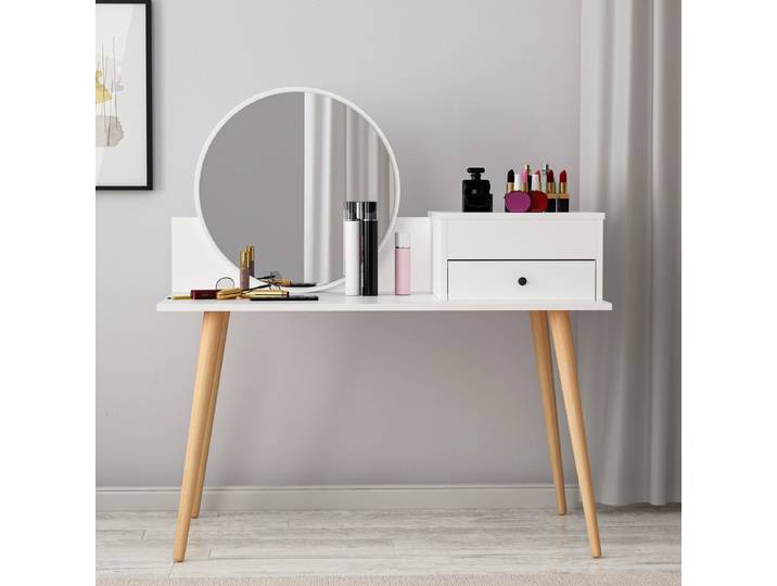 Designer Schminktisch Angel inkl. Spiegel - Anthrazit - Luxusbetten24