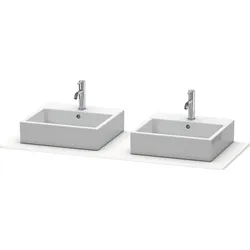 Duravit XSquare Konsole, 2 Ausschnitte, 1400x16x550mm, XS063GB8484, Farbe: Weiß Supermatt Dekor