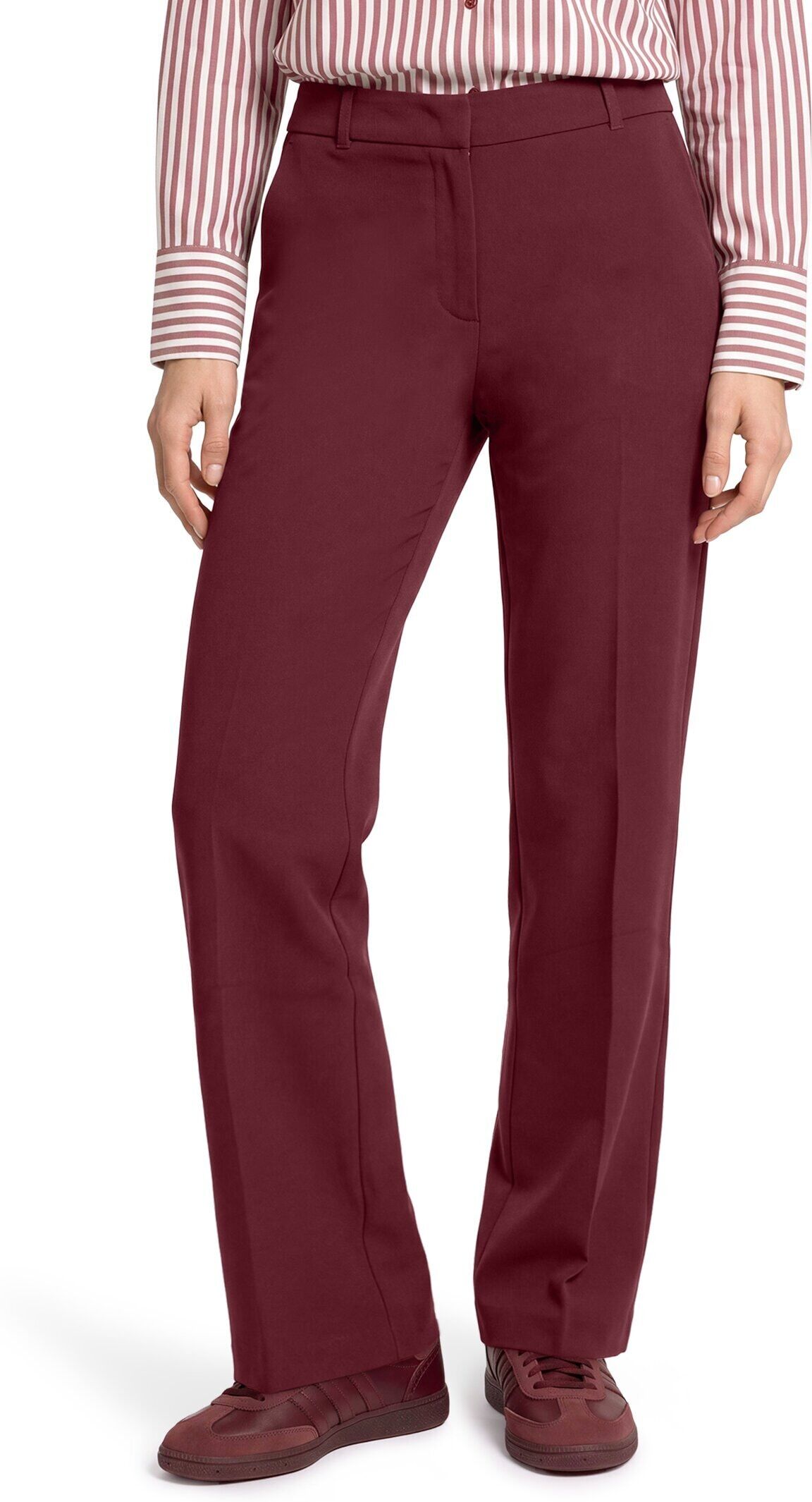 Anzughose BETTY & CO "Anzughose mit Taschen", Damen, Gr. 46, EURO, rot (fall burgundy), Hosen Anzughose