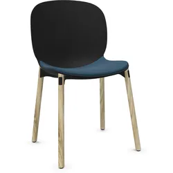 Profim Noor 6085S Konferenzstuhl Besucherstuhl, 4-Bein Holz, 3D-Furnierschale, Sitzpolster frei konfigurierbar
