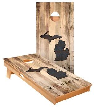 Skip's Garage Michigan Rustic Cornhole Boards
