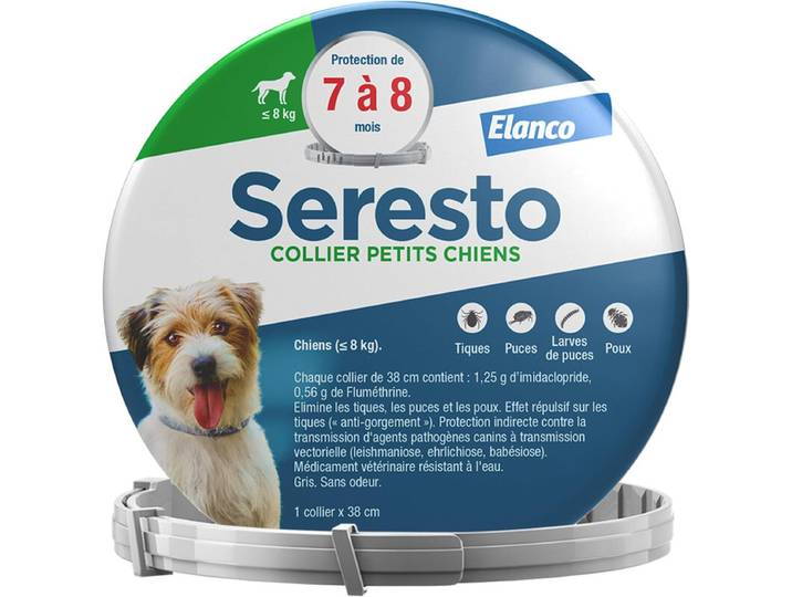 Seresto® Chien – Collier Anti-Puces et Anti-Tiques pour Petits Chiens – Moins de 8 kg