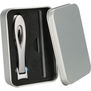 Böttcher-AG Nagelknipser Premium, Edelstahl, für Finger- und Fußnägel, mit Polierfeile und Metallbox