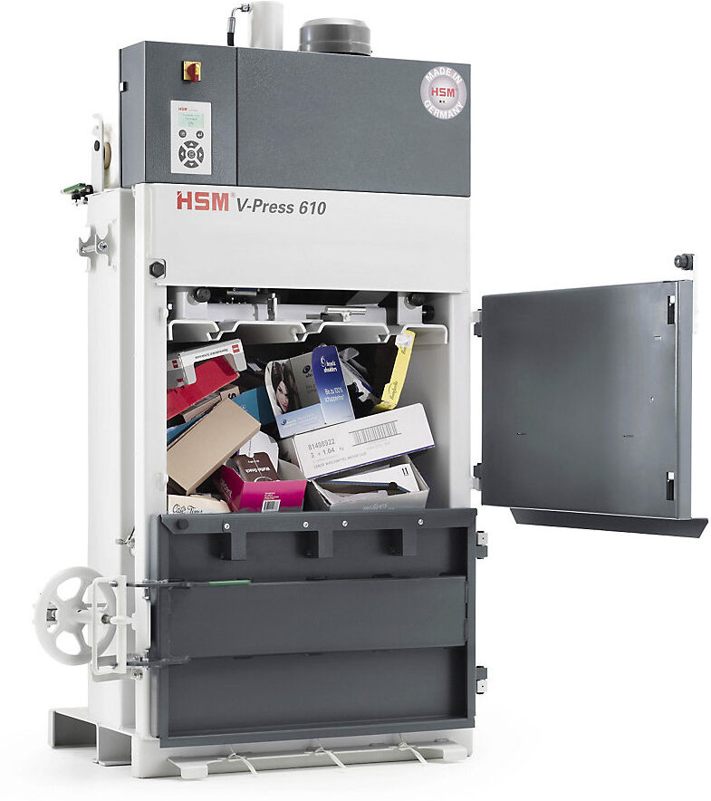 Vertikale Ballenpresse, Doppeltür, Handrad-Türverschluss, Presskraft 120 kN HSM
