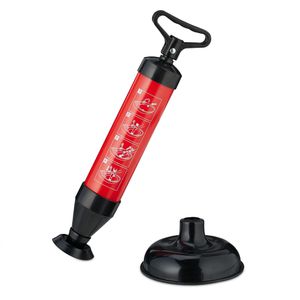Relaxdays Abflusspumpe Abflussreiniger Pumpe, Ø Saugglocke 6,5cm & 15cm