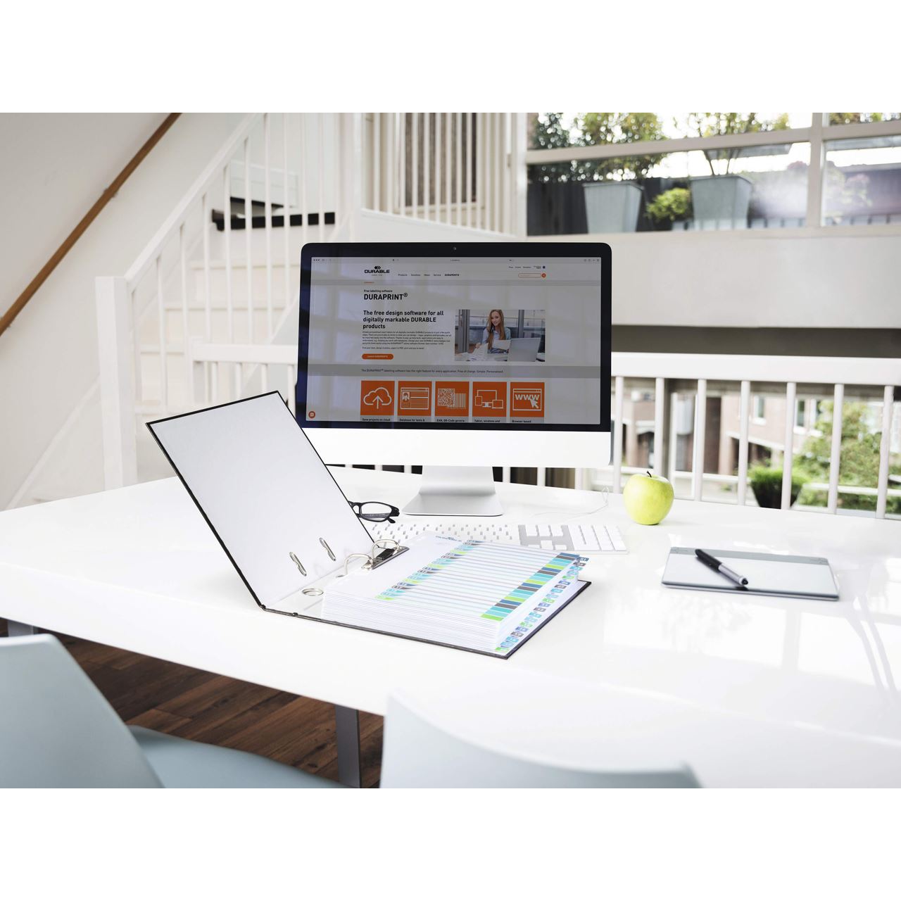 Durable Register A4 + 20tlg. 1-20 farbige Taben+trans. Form.