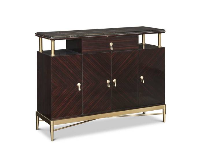 Xlmoebel Sideboard Hochglanz Kommode aus Holz 130cm Anrichte Konsole Möbel, Made in Europa