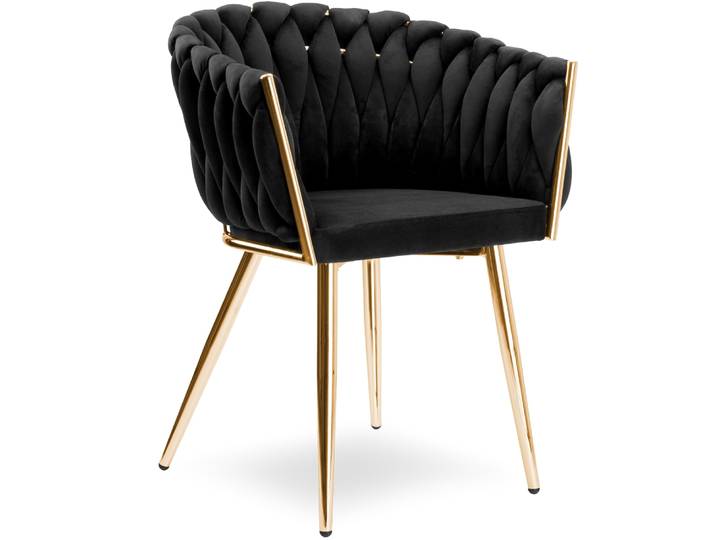 Fauteuil De Salon Imperia Velours Noir Glamour Loft 1 Pièce.