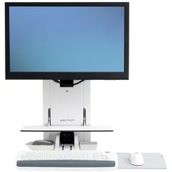 Ergotron StyleView Vertikaler Steh-Sitz Arbeitsplatz weiß