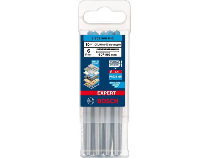 Bosch 10x Expert CYL-9 MultiConstruction boor 6 x 60 x 100 mm - 2...